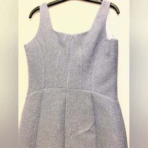 HILTON HOLLIS SLEEVELESS BLUE TWEED DRESS - Picture 3 of 4